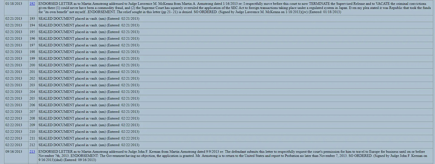 Docket Sheet Sealed 2013