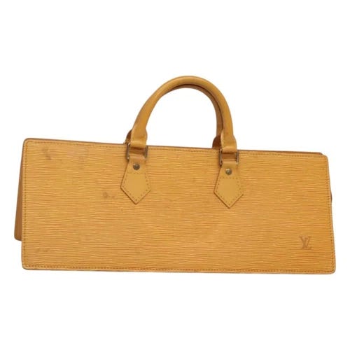 LOUIS VUITTON Epi Sac Triangle Hand Bag Yellow M52099 LV Auth MX378 - Picture 1 of 21