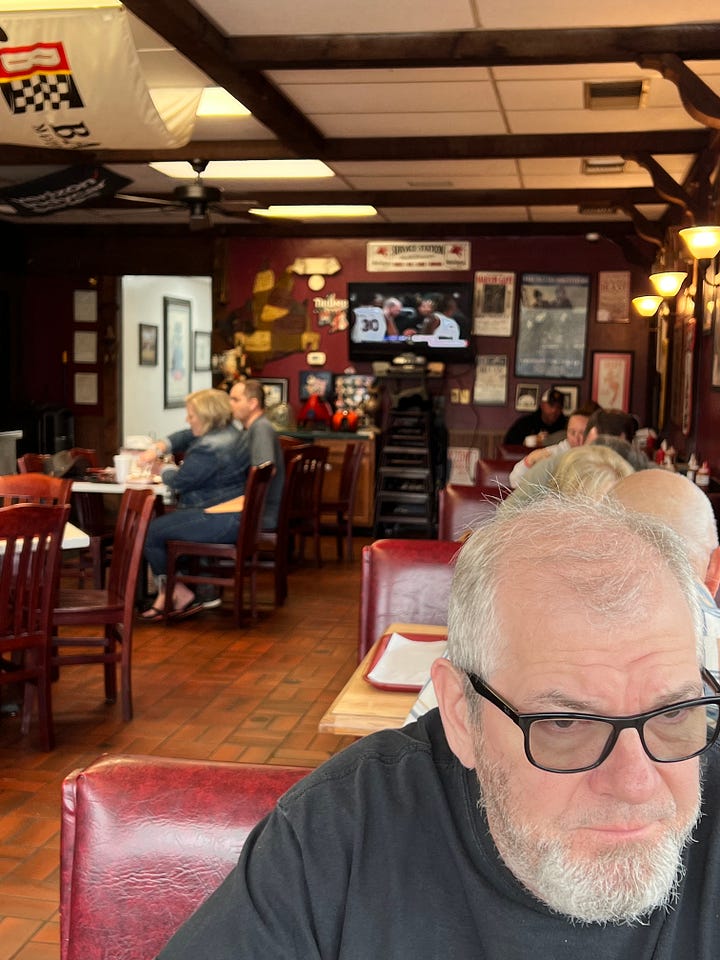 Various images of the inside and outside of Rusty’s Bar-b-q in Leeds Alabama