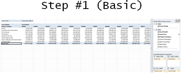 Excel Pivot Table SSAS Step 1 Excel Pivot Table SSAS Step 1