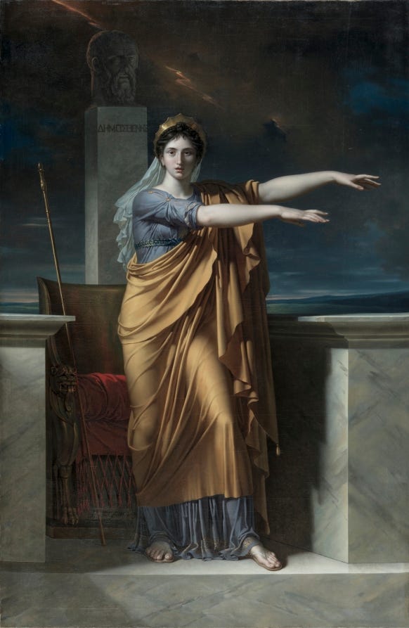 Polyhymnia, musa de la elocuencia (patrona de los copywriters), de Charles Meynier