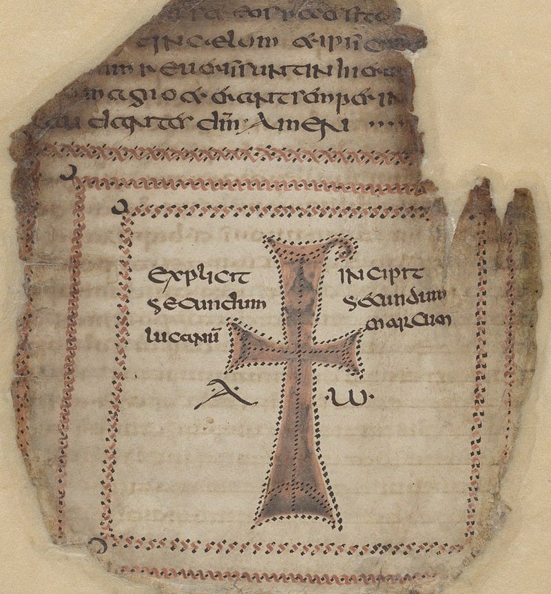 ainted cross/monogram of Christ’s name from Codex Usserianus Primus