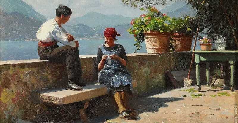 Danish Artis Peder Mork Monsted Painting