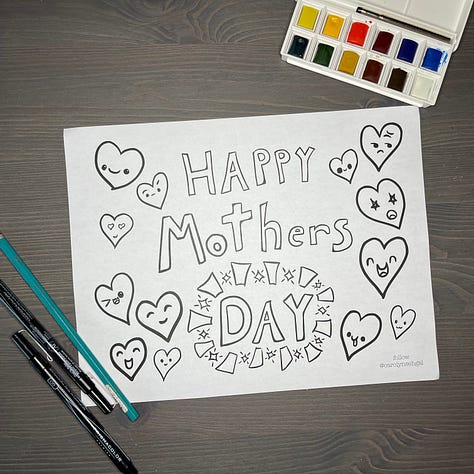 examples of mothers day themed coloring pages for your child to download and color for their mom