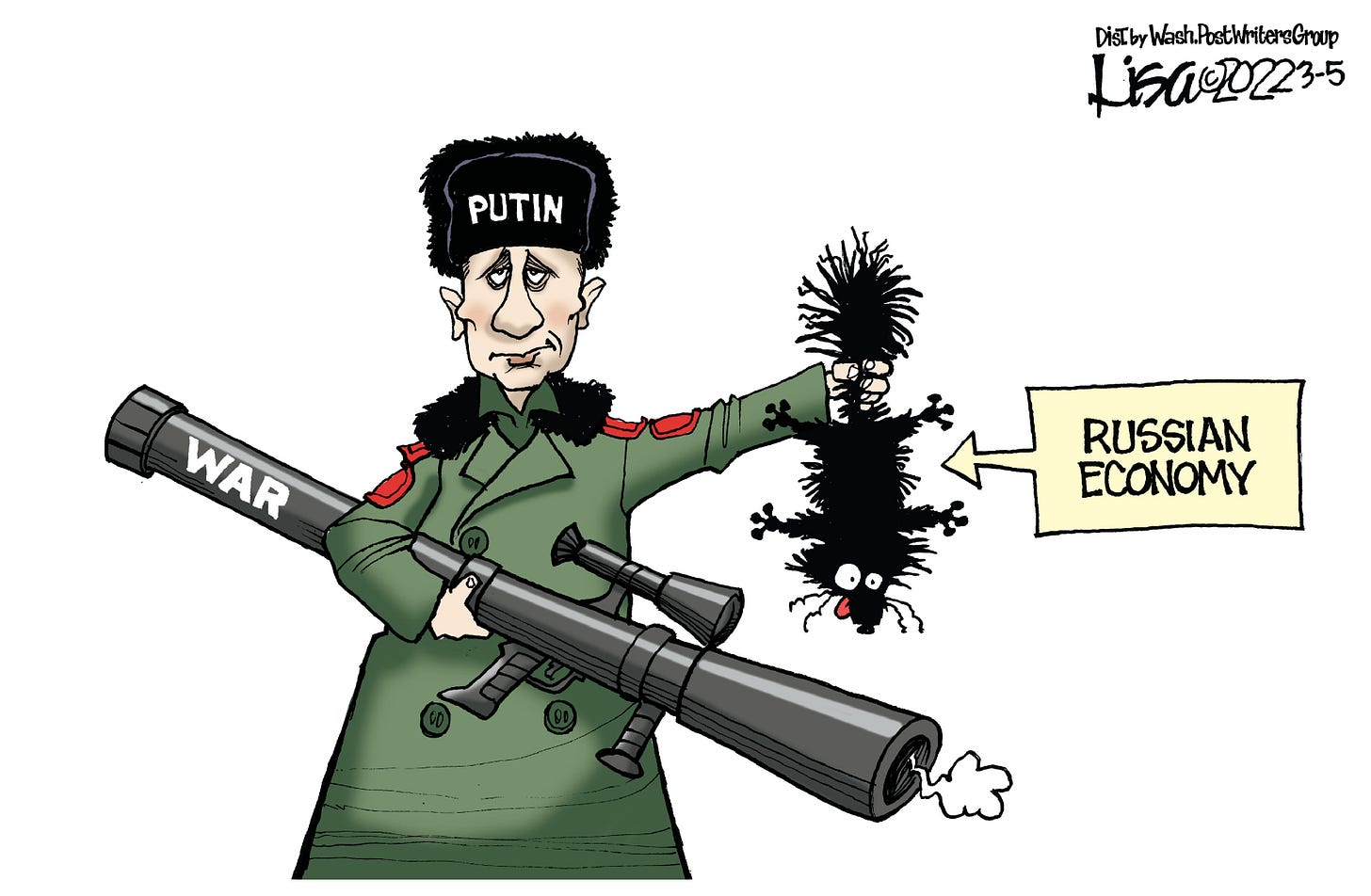 Editorial cartoon, March 8, 2022: Russian economy