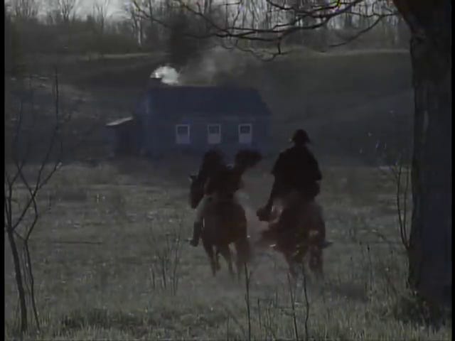 Hamilton and another soldier attack the Hessians, then survey their grim handiwork.