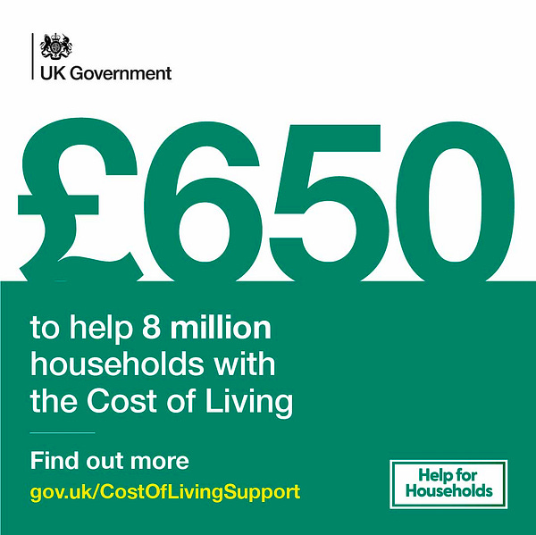 £650 to help 8 million households with the Cost of Living. Find out more gov.uk/CostOfLivingSupport