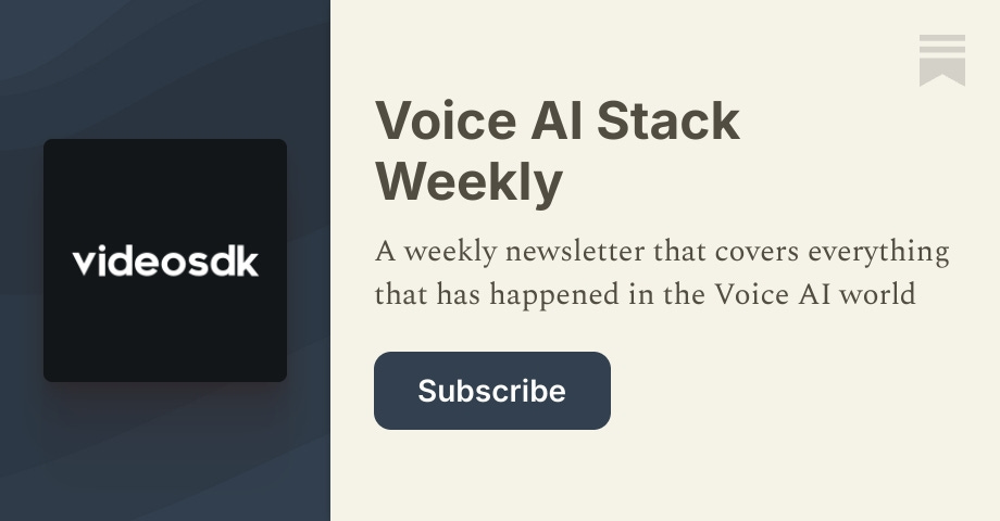 Voice AI Stack Weekly | Sagar Kava | Substack