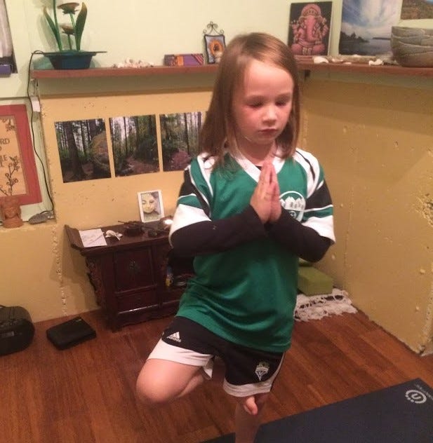 etta practicing yoga