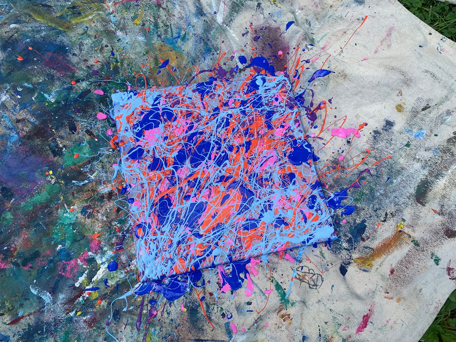 A Jackson Pollock style splatter painting