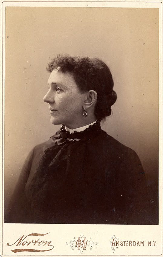 Official sepia-toned photograph of Leonora Barry, Knights of Labor, circa 1886.