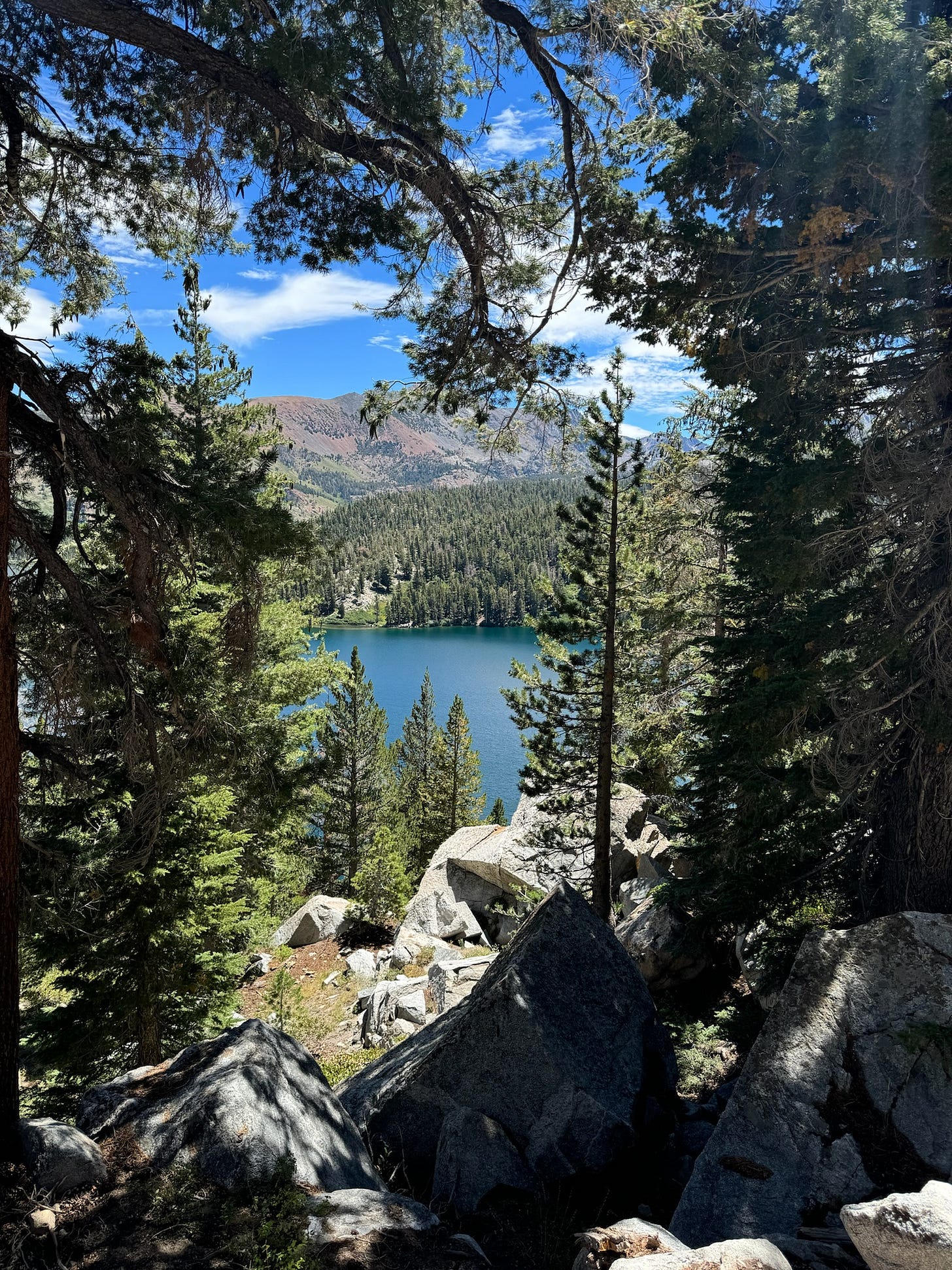 Views on one of the hikes to a remote lake at 9,607 feet