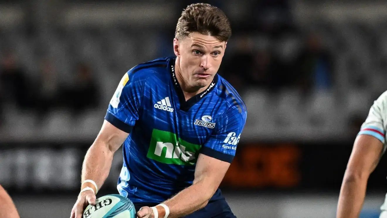 Beauden Barrett in action for the Blues during the 2023 Super Rugby Pacific season.