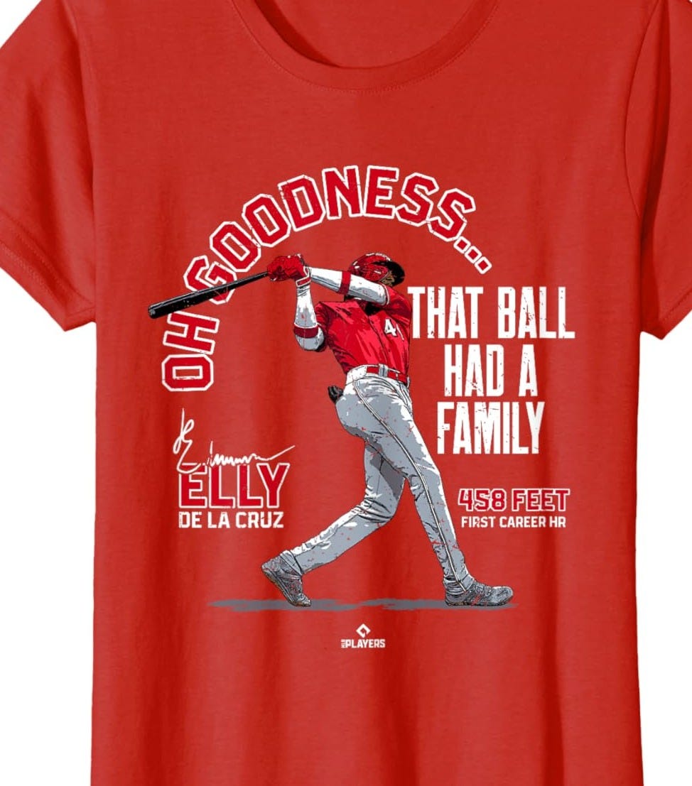 That Ball Had a Family Elly De La Cruz Cincinnati MLBPA T-Shirt :  Amazon.co.uk: Fashion