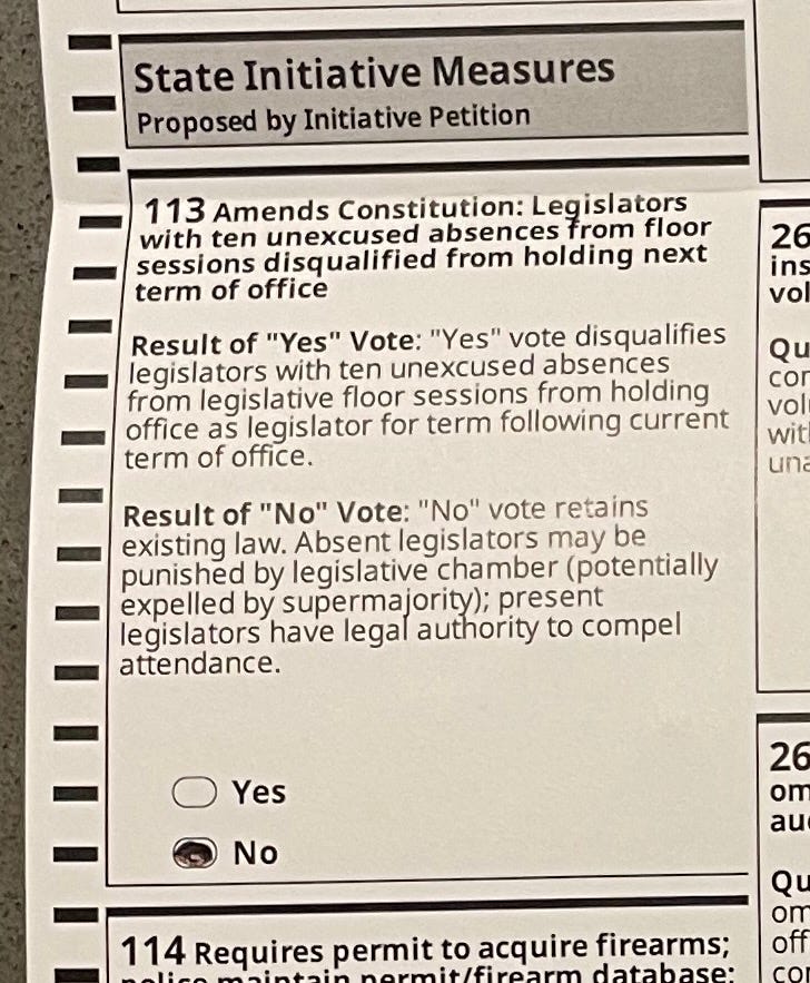 Snapshot of Measure 113 on Nov 2022 ballot Snapshot of Measure 113 on Nov 2022 ballot