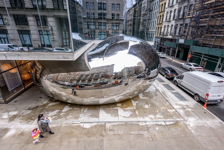 A view of a new artwork at 56 Leonard Street in Manhattan.