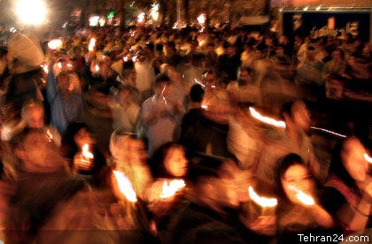 Tehran, Iran – 2001 – Candlelit vigil for 911 victims 17 – Mohsen Sq, Tehran  – Tehran24.com – Photo by C. Moghtader | The other Iran