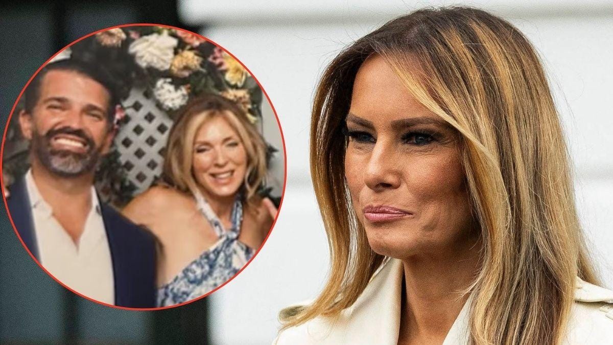 Composite photo of Donald Trump Jr., Marla Maples and Melania Trump. Composite photo of Donald Trump Jr., Marla Maples and Melania Trump.