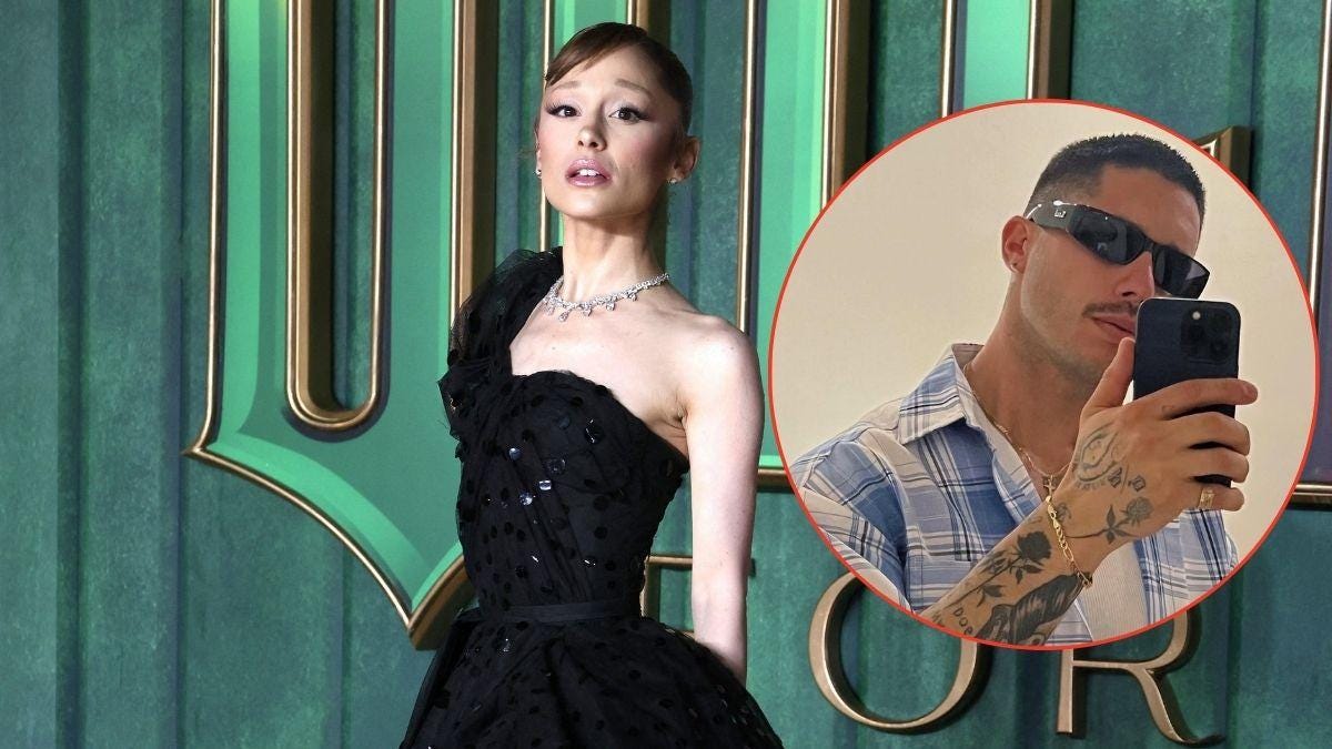 Split photo of Ariana Grande and  Ricky Alvarez 