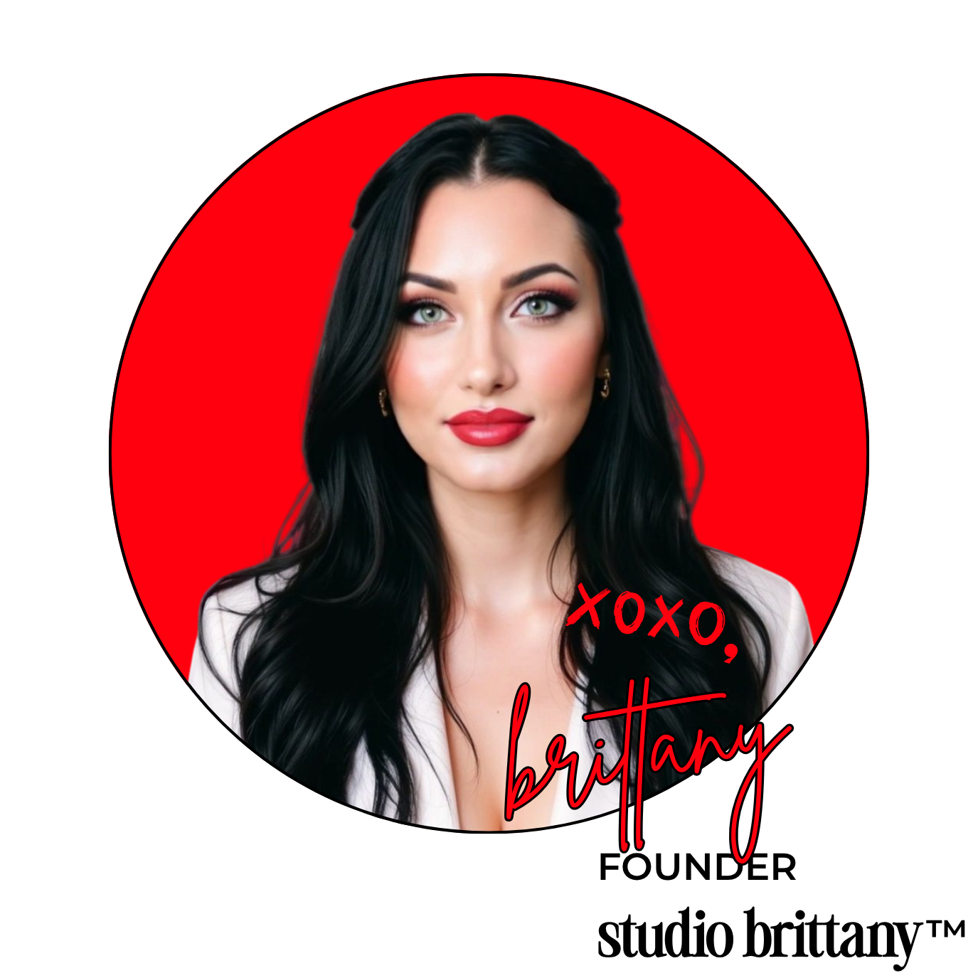 Brittany J. Parks headshot on red circle with ‘xoxo, brittany’ — Studio Brittany Substack signature.