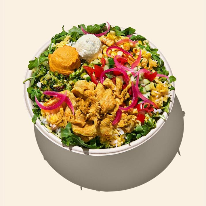 garlicky chicken shawarma bowl
