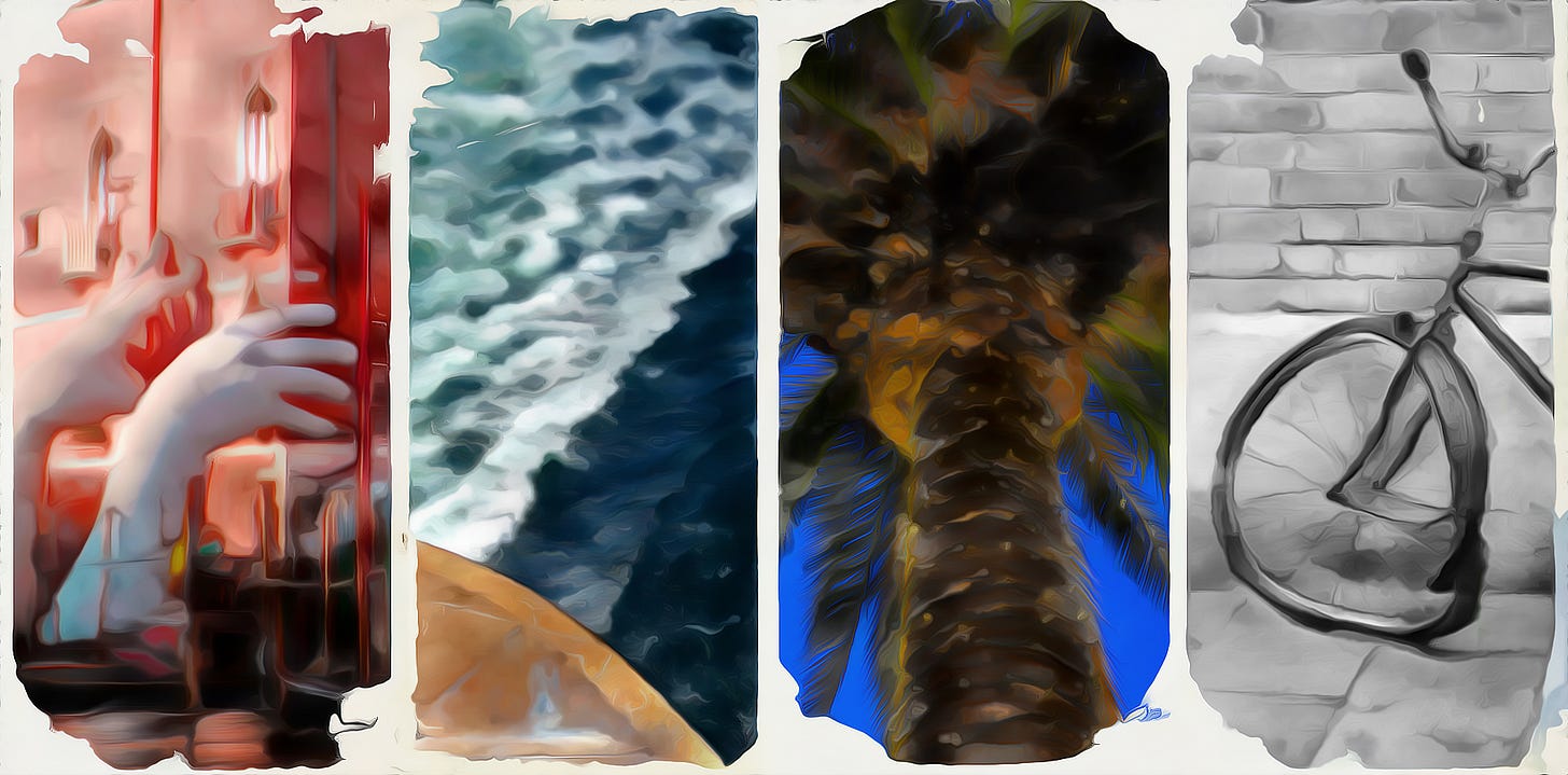Detail from four book covers.