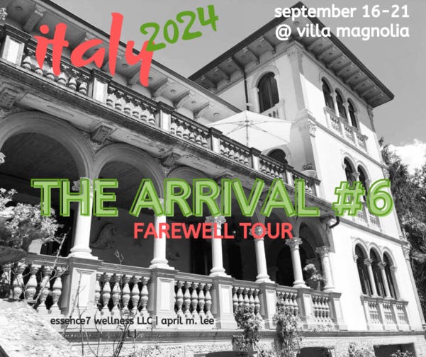 THE ARRIVAL (in italy / september 2024) - by april m lee
