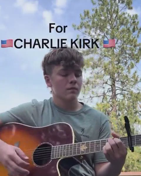 This kid made a beautiful tribute to Charlie Kirk