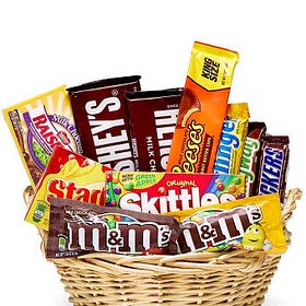 Here God, I got you this basket of my candy bars for Lent