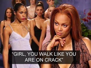 Tyra's VIRAL MEME & Model called POSSESSED Over Runway Walk