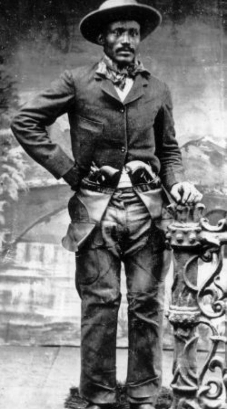 Bass Reeves (1838-1910) Born into slavery, but gained his freedom by the thirteenth amendment (after allegedly beating the shit out of one of his former enslavers and fleeing to Cherokee territory). One Bass Reeves (1838-1910) Born into slavery, but gained his freedom by the thirteenth amendment (after allegedly beating the shit out of one of his former enslavers and fleeing to Cherokee territory). One