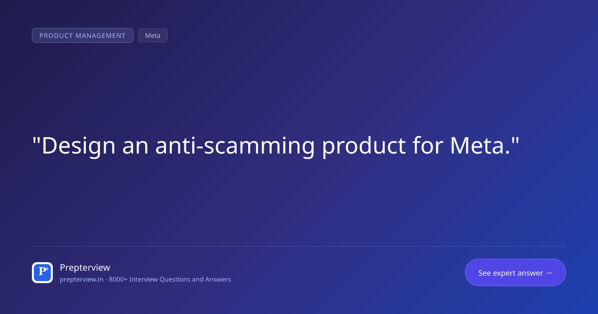 Design an anti-scamming product for Meta. Design an anti-scamming product for Meta.