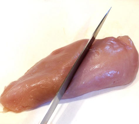 pounding chicken breasts
