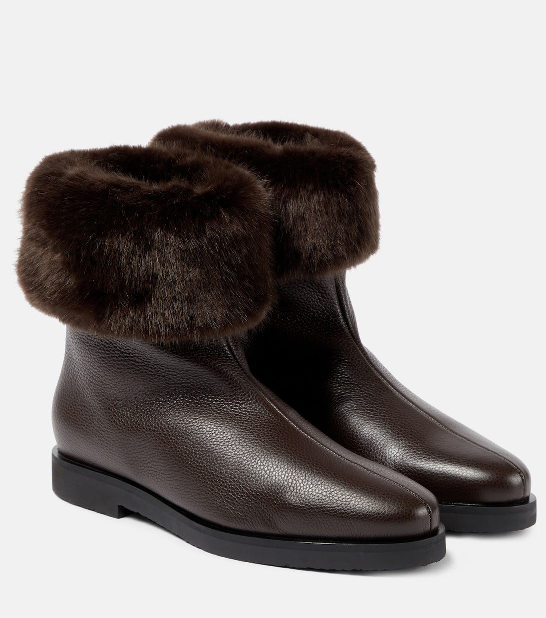The Off-Duty faux fur-lined leather boots | Toteme