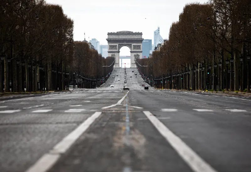 L'avenue des Champs-Elysées, le 22 mars 2020.