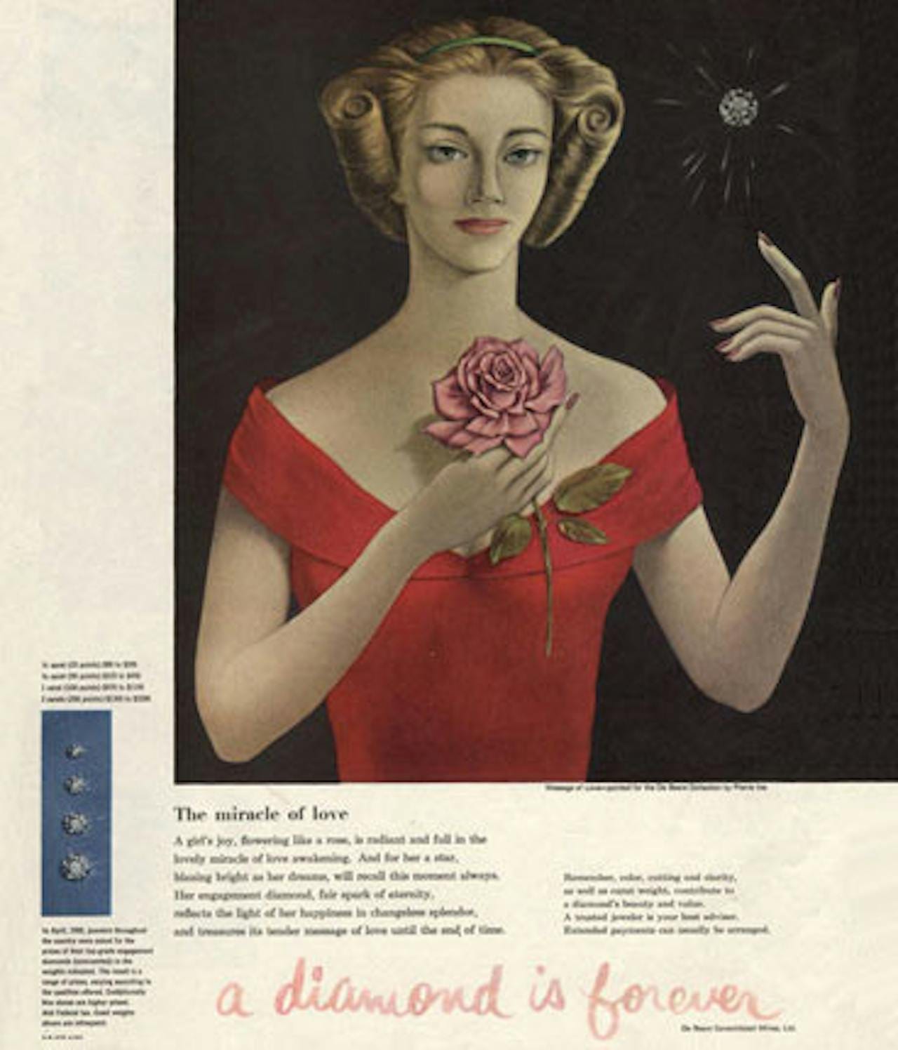 1948: De Beers 'A diamond is forever' campaign invents the modern day  engagement ring | The Drum