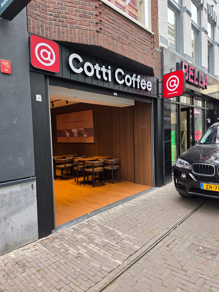 I visited Cotti Coffee in The Hague not the same experience as in China