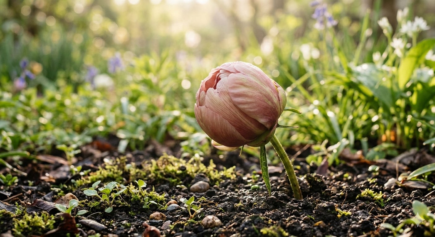 a flower still in a tight bud a flower still in a tight bud