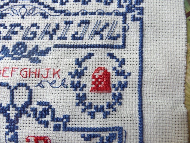 Cross stitch thimble close up Cross stitch thimble close up