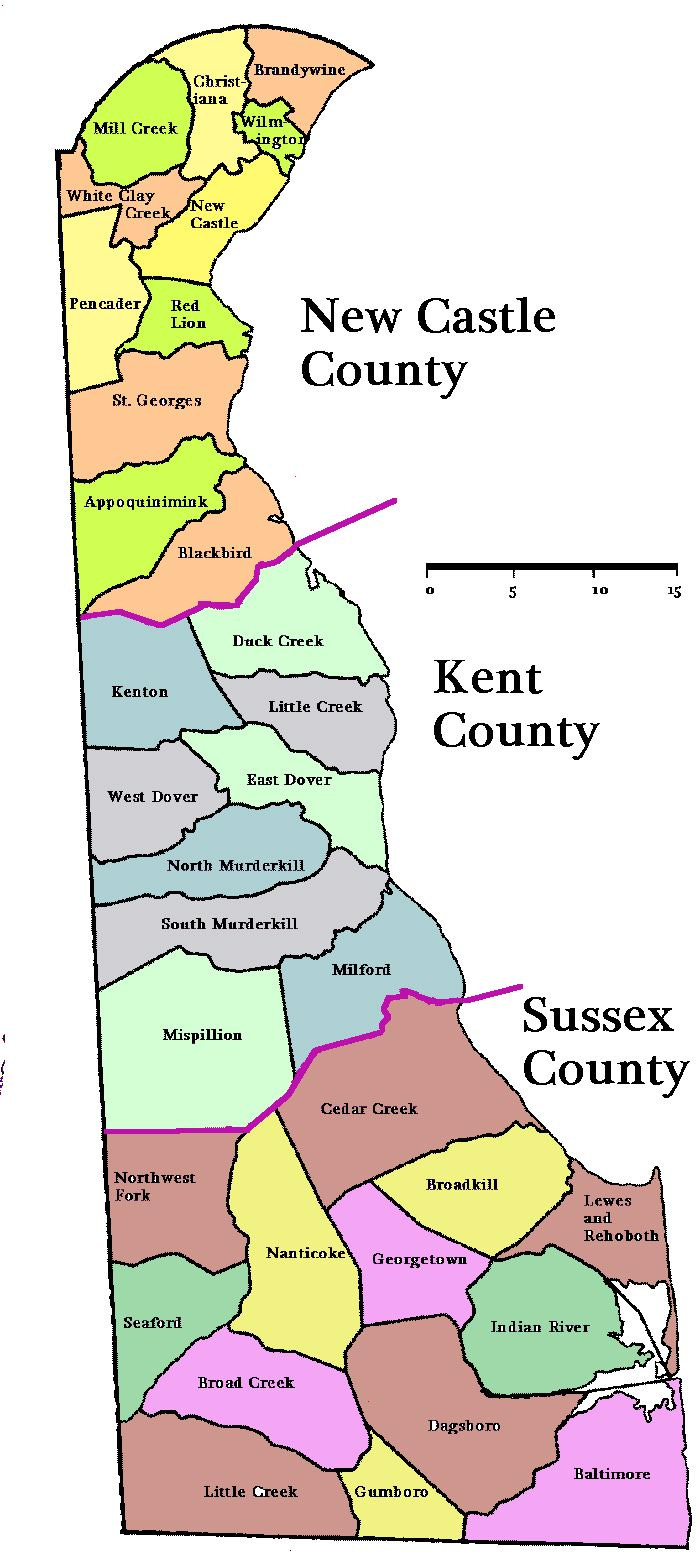 A map of Delaware's Hundreds