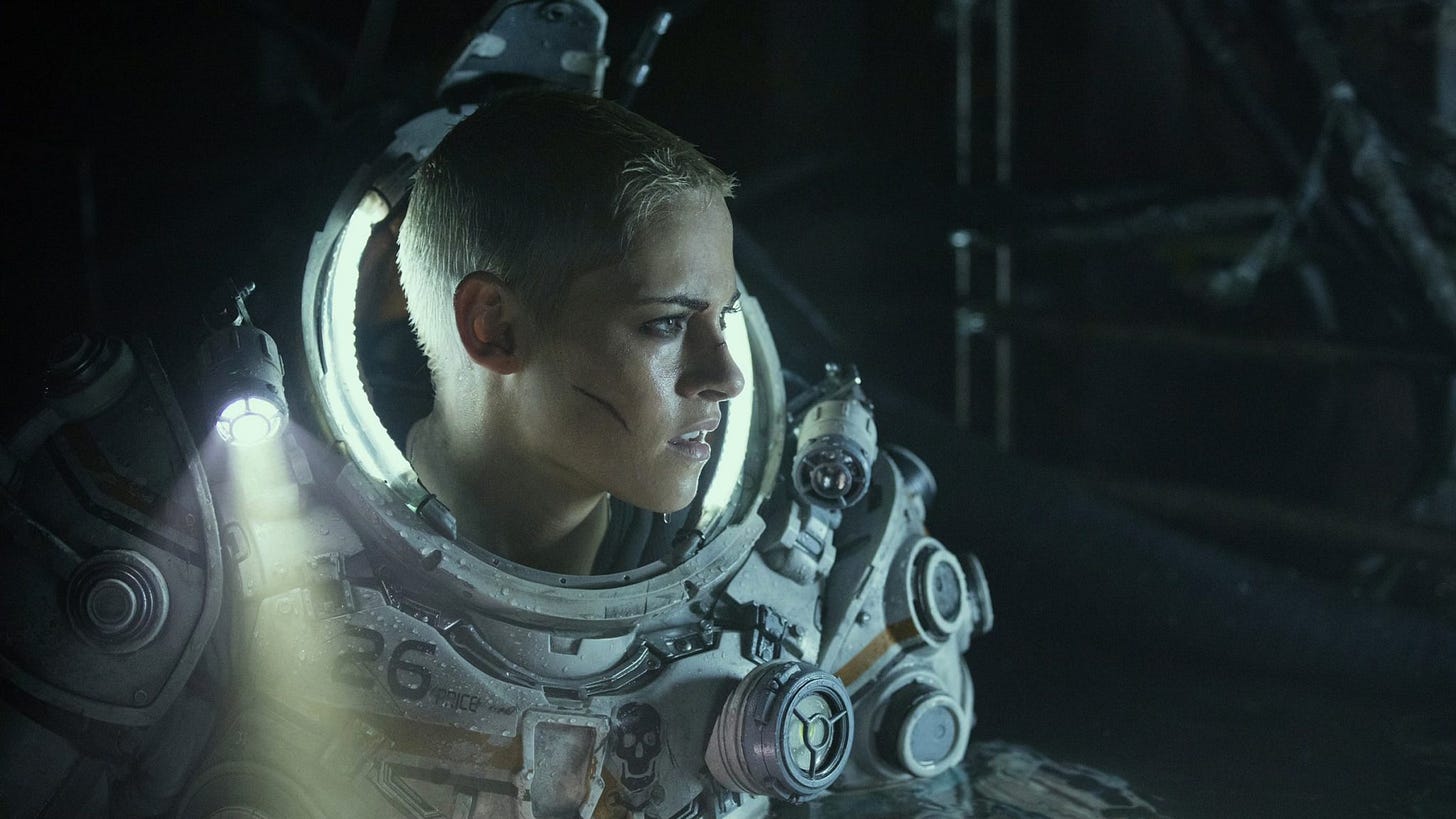 KIristen Stewart in the 2020 thriller movie Underwater
