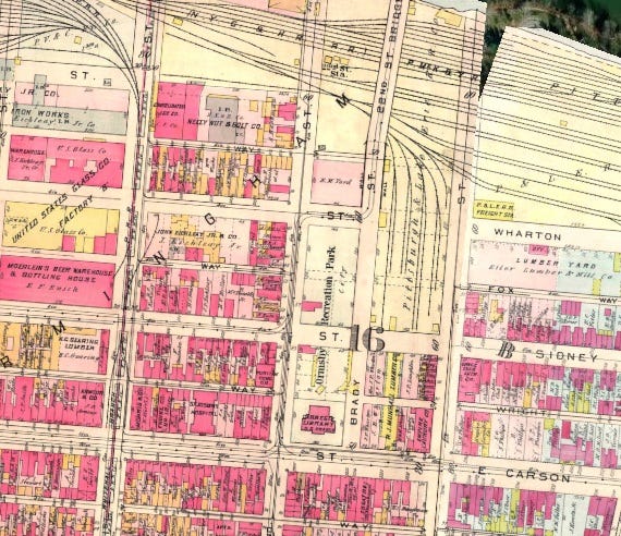 1923 map of where Ormsby Park is today. Park was present back then!