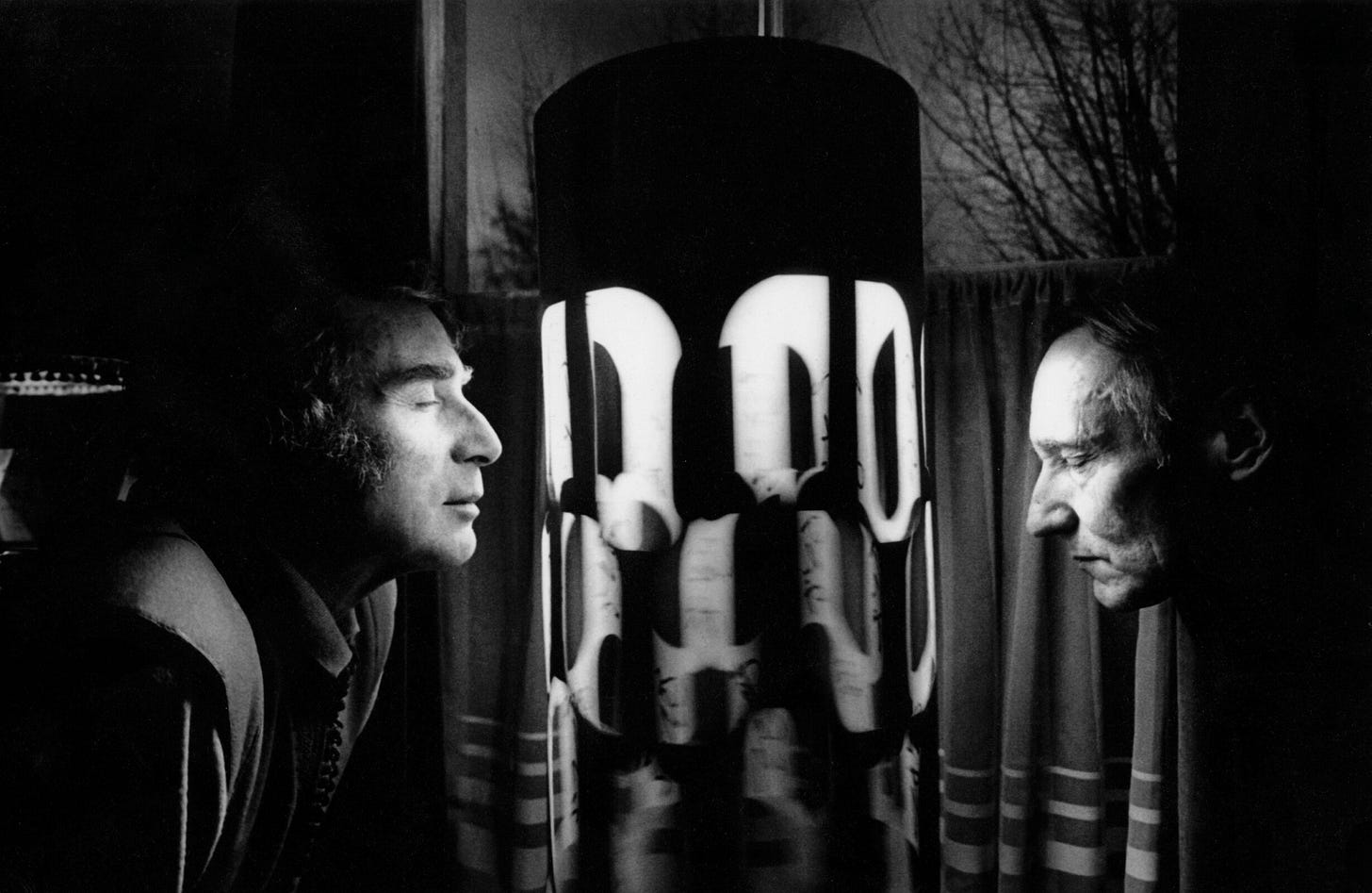Brion Gysin and Ian Sommerville with the Dreamachine, photo by Charles Gatewood