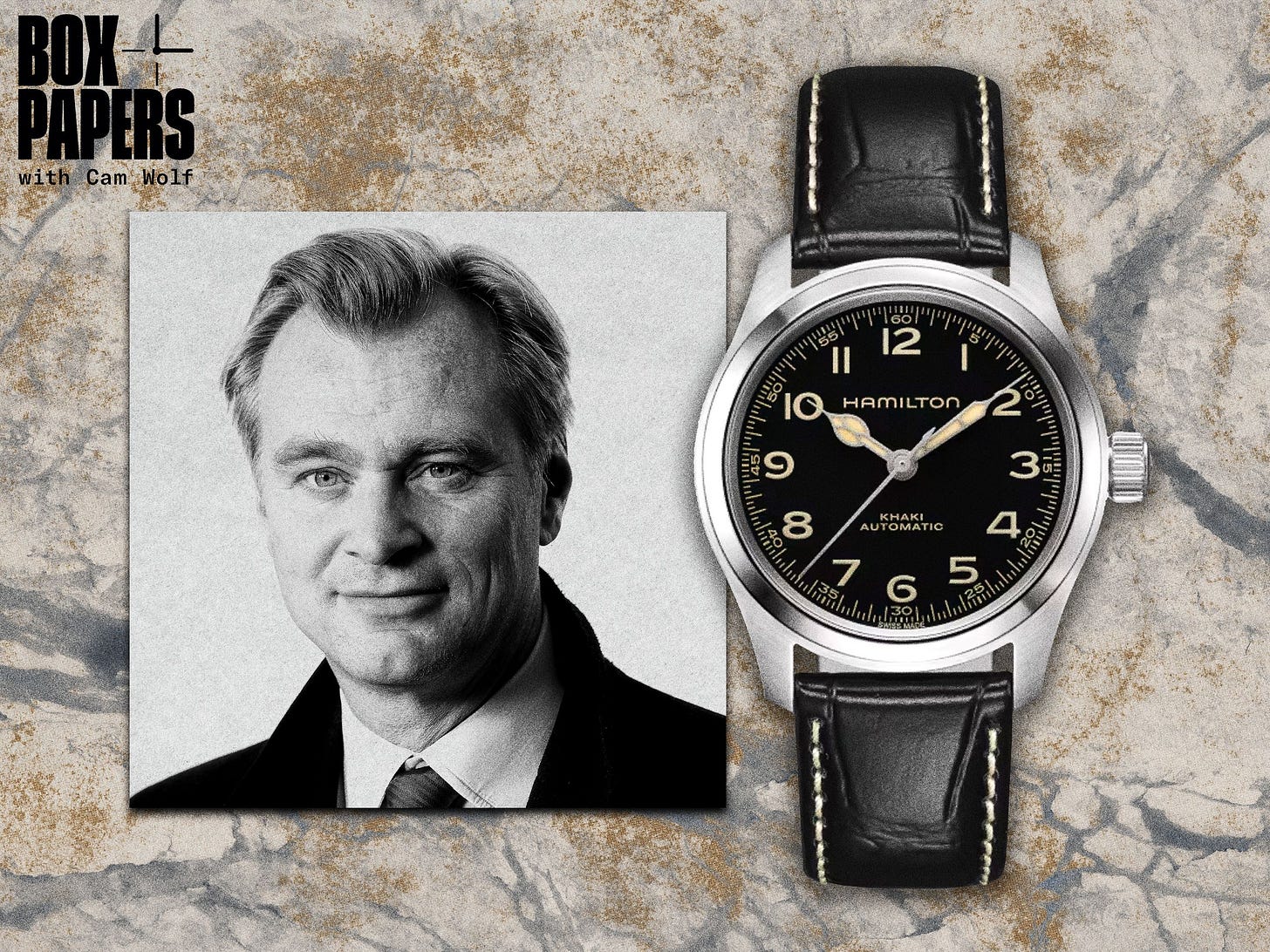 Image may contain Christopher Nolan Wristwatch Arm Body Part Person Adult Face Head Clothing Formal Wear and Suit
