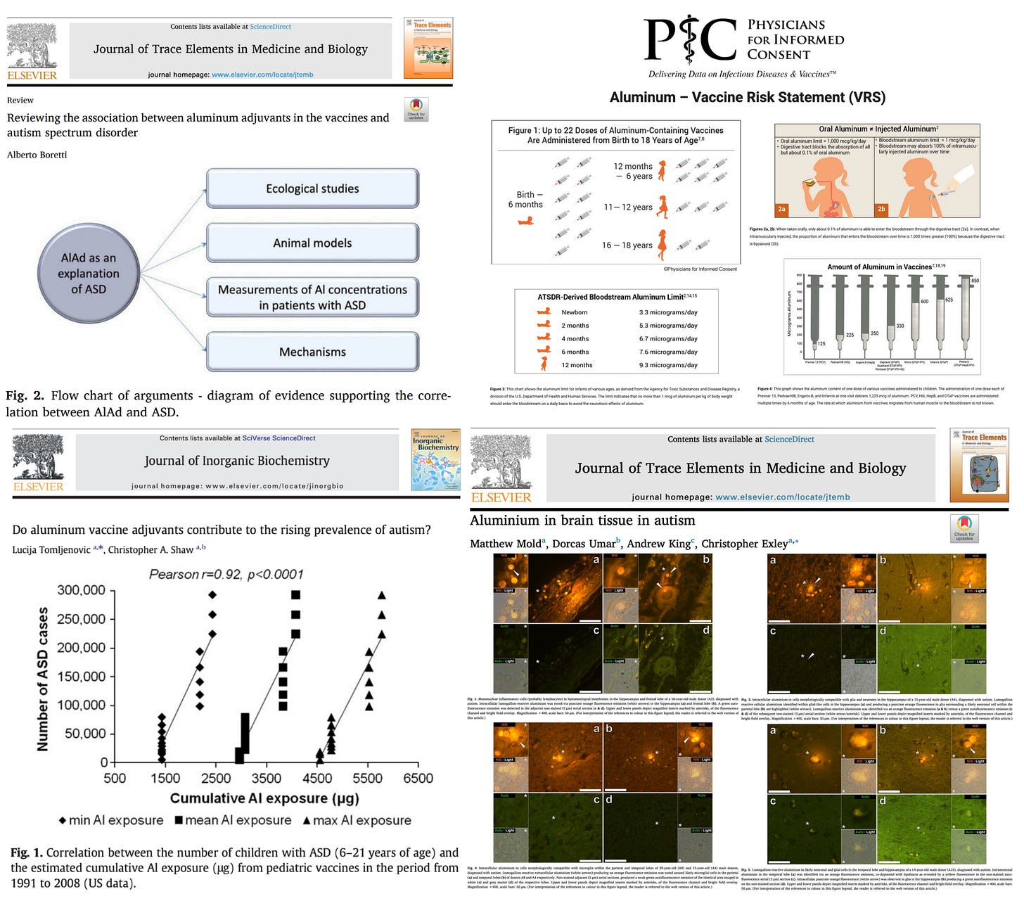 Aluminum Vaccine Adjuvants Strongly Associated with Autism