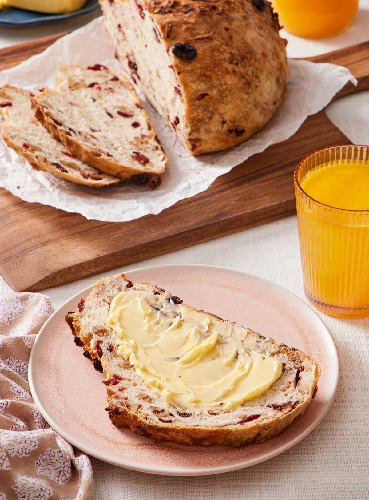 No-Knead Cranberry Walnut Bread - by John Kanell