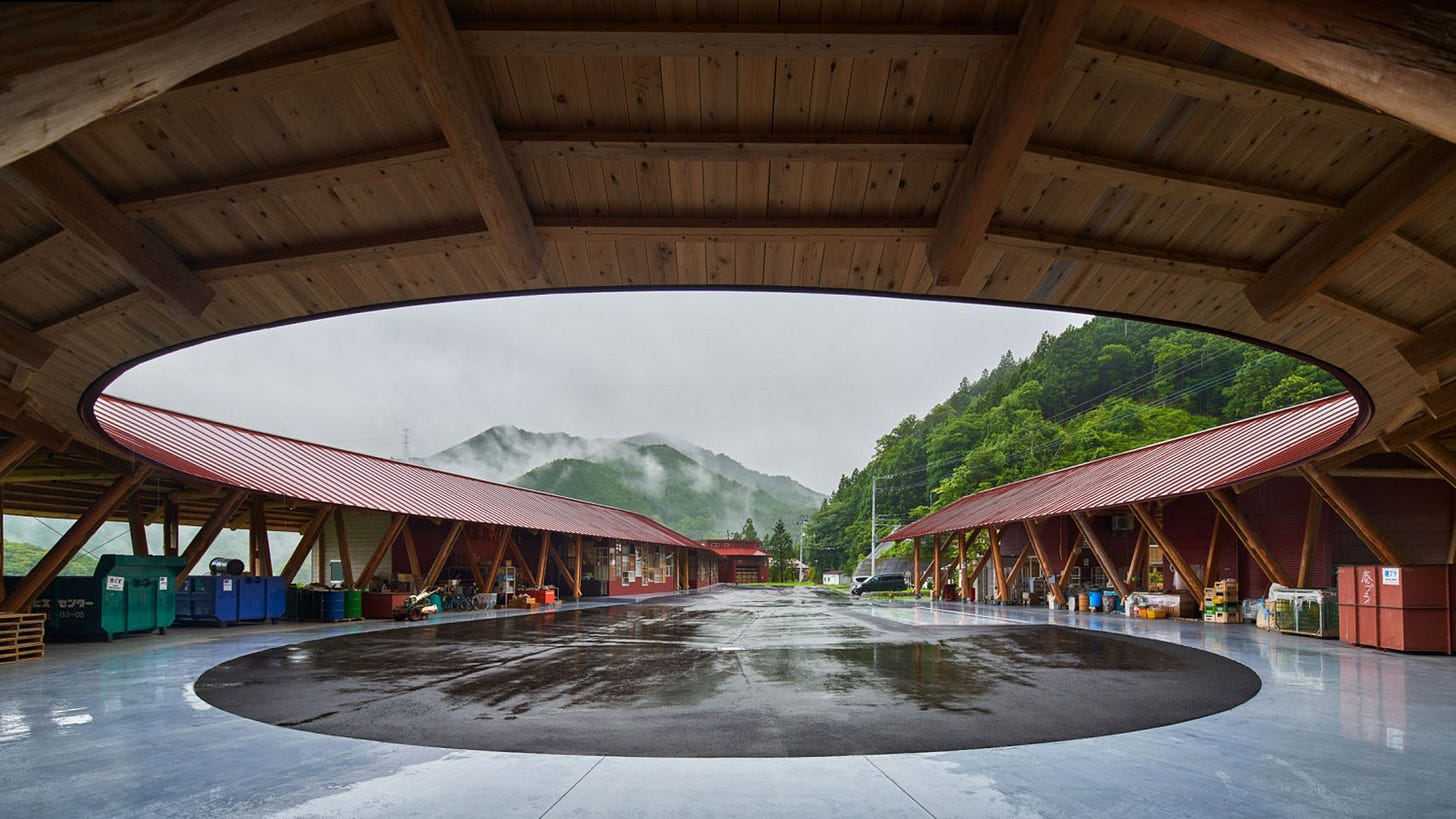 Kamikatsu Zero Waste Center is built using waste materials