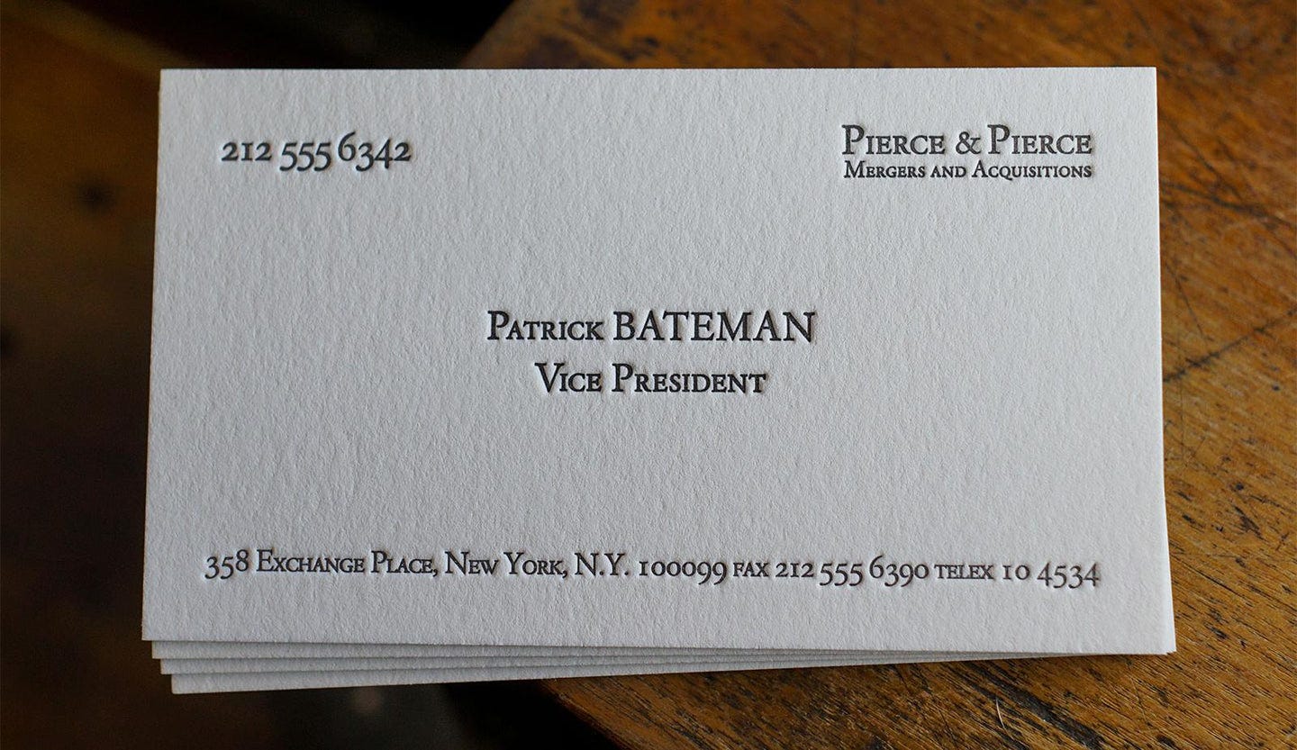 The Patrick Bateman – Hoban Cards The Patrick Bateman – Hoban Cards