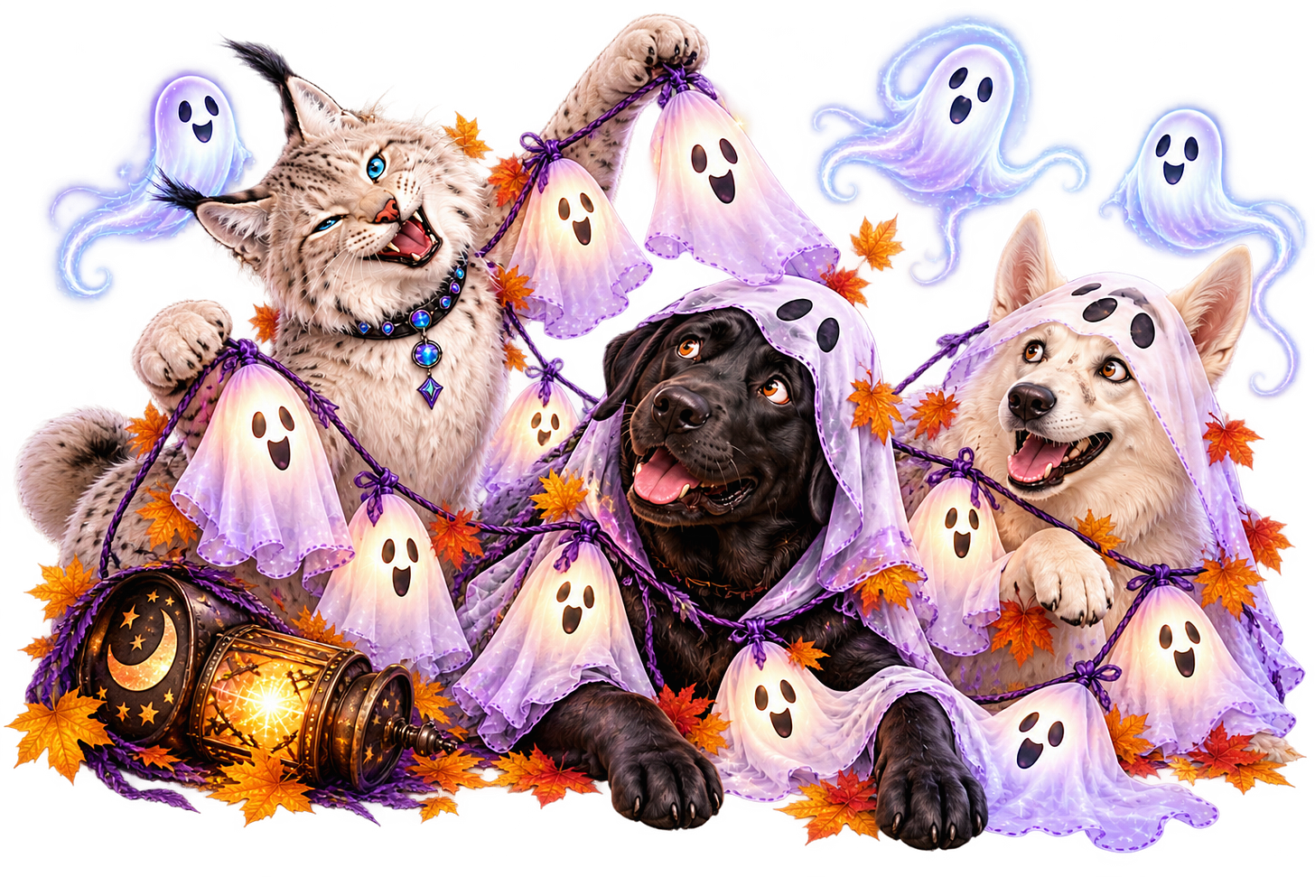 Jynx, Barrow and Spirit pretending to be ghosts. Jynx, Barrow and Spirit pretending to be ghosts.