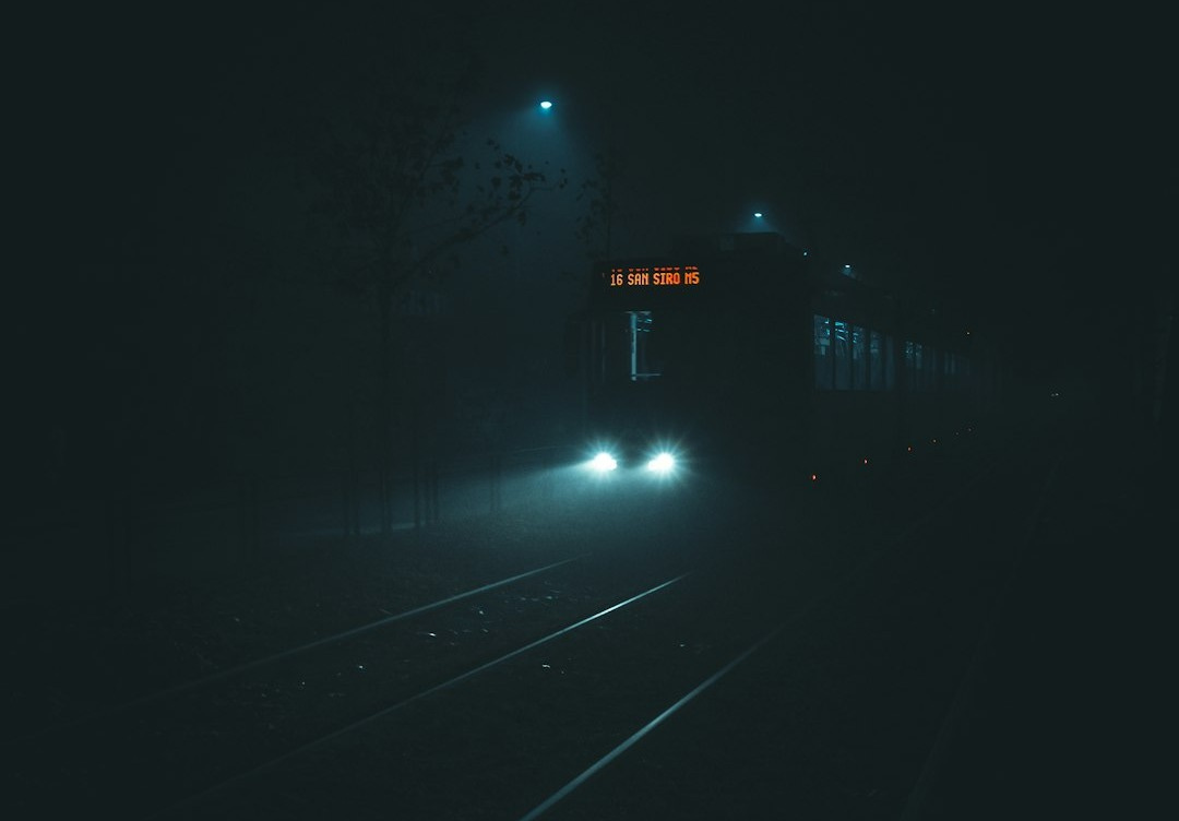 black and white train rail